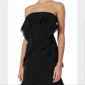 Intermix black satin strapless mini dress